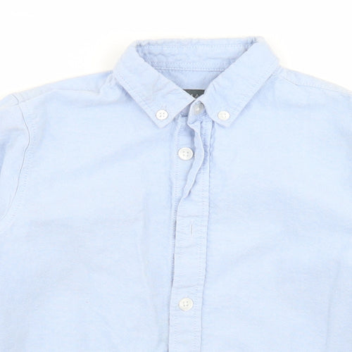 Primark Boys Blue  Cotton Basic Button-Up Size 5-6 Years Collared Button
