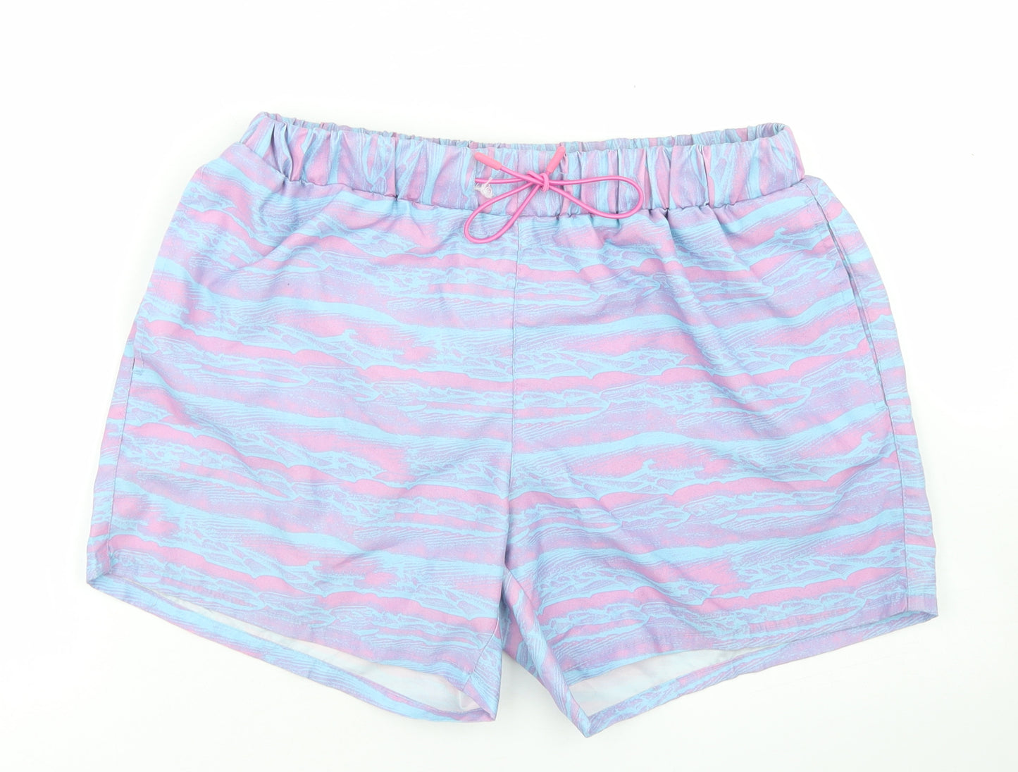 Topman Mens Blue Striped Polyester Athletic Shorts Size S  Regular Drawstring - Inside Leg 4 Inches