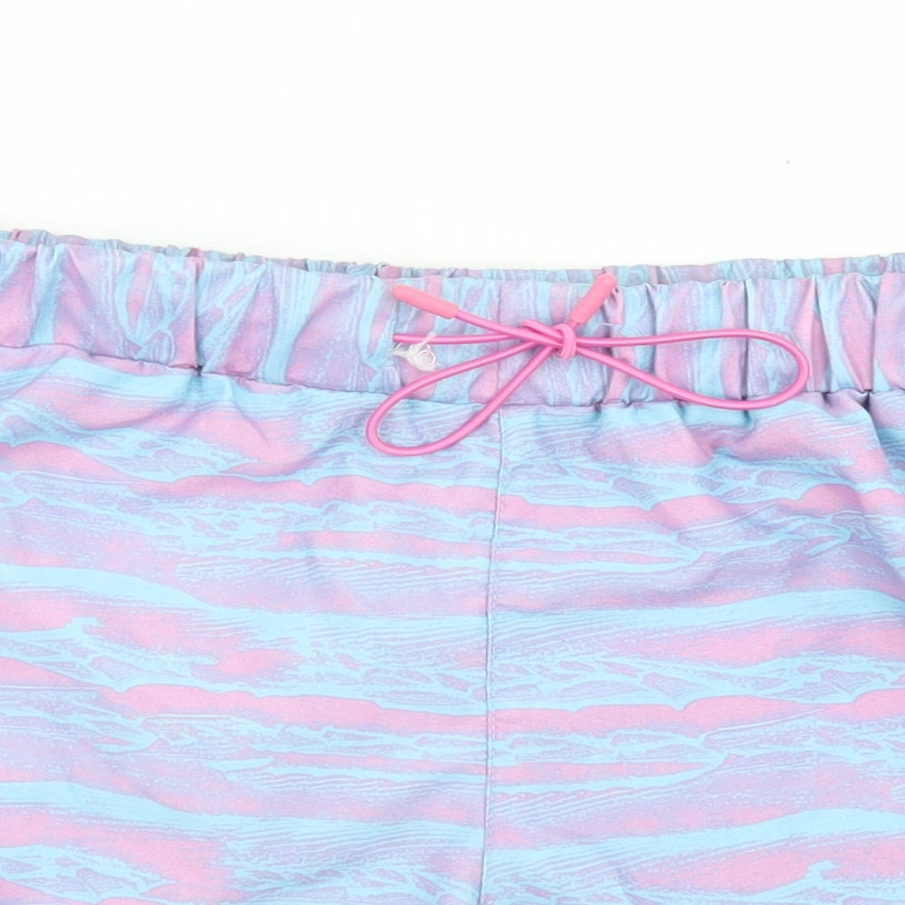 Topman Mens Blue Striped Polyester Athletic Shorts Size S  Regular Drawstring - Inside Leg 4 Inches