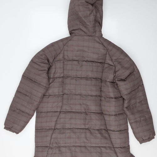 NEXT Womens Brown Houndstooth  Puffer Jacket Jacket Size 14  Zip