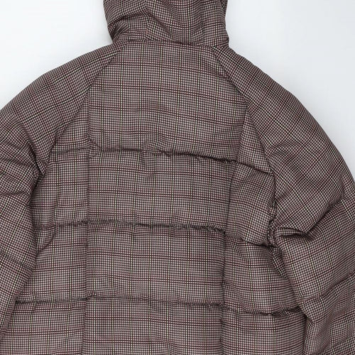 NEXT Womens Brown Houndstooth  Puffer Jacket Jacket Size 14  Zip