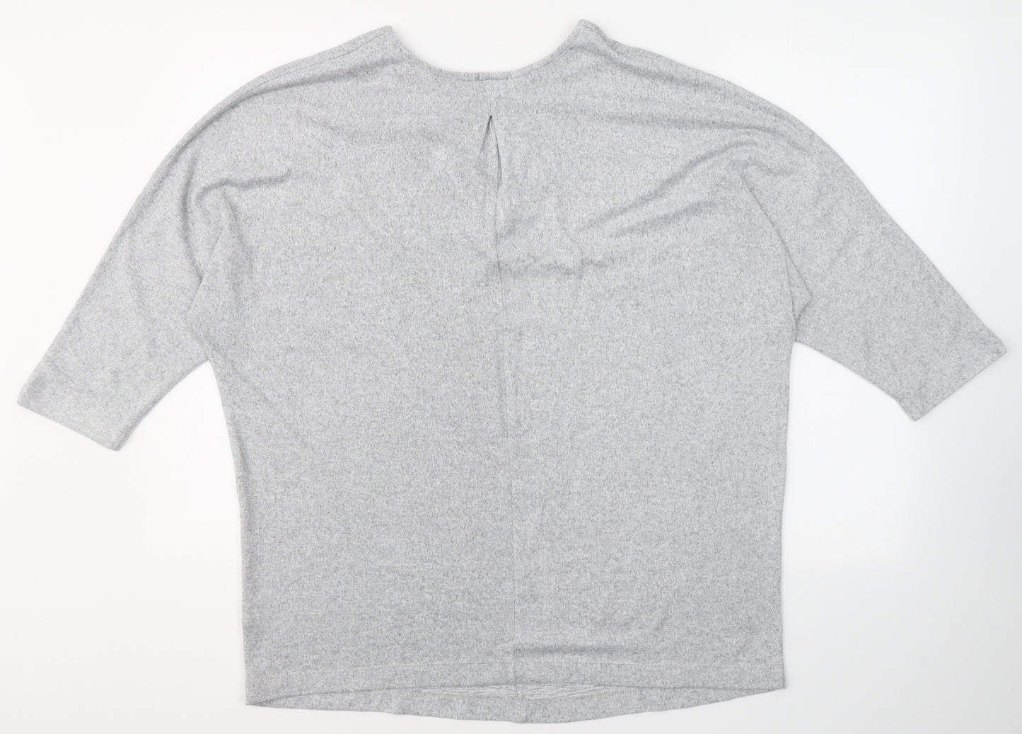F&F Womens Grey V-Neck  Polyester Pullover Jumper Size 14
