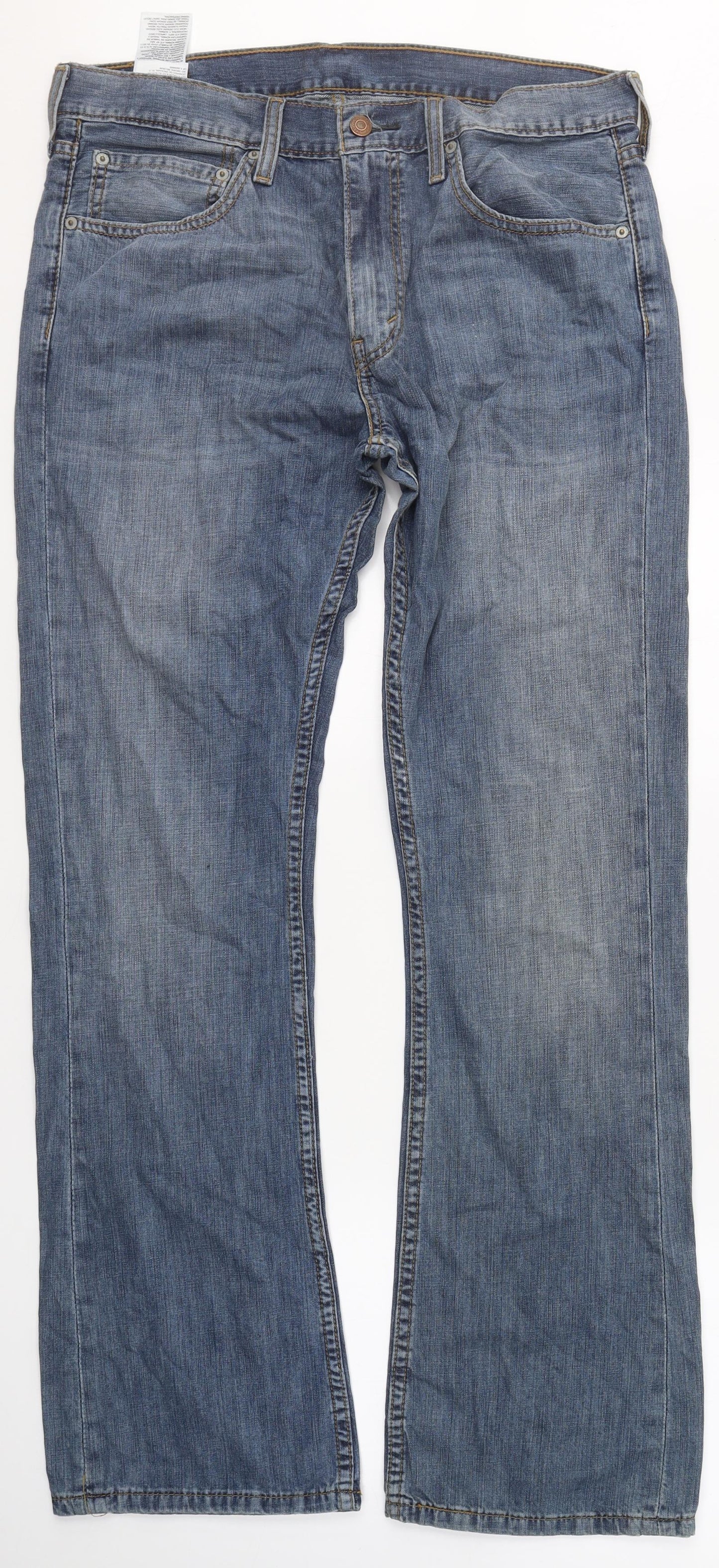 Levi's Mens Blue  Cotton Flared Jeans Size 34 in L33 in Regular