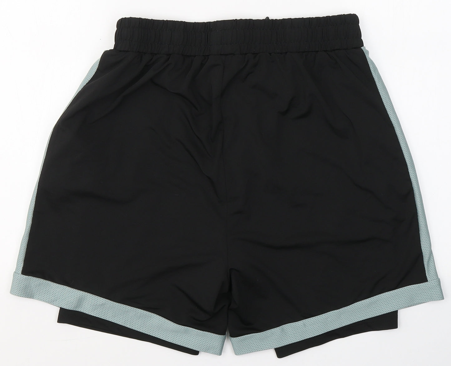 Man Active Mens Black  Polyester Sweat Shorts Size L L16 in Regular Tie - Boohoo