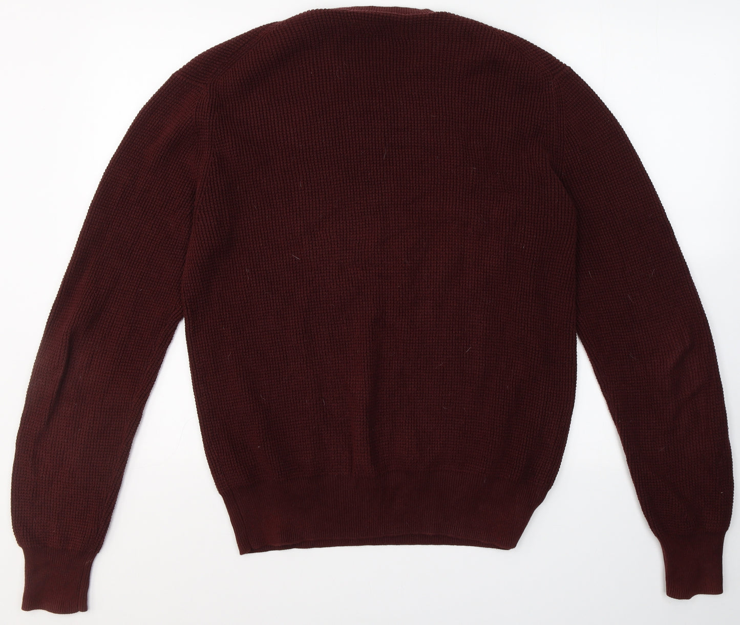 AllSaints Mens Red Round Neck Animal Print Cotton Pullover Jumper Size L