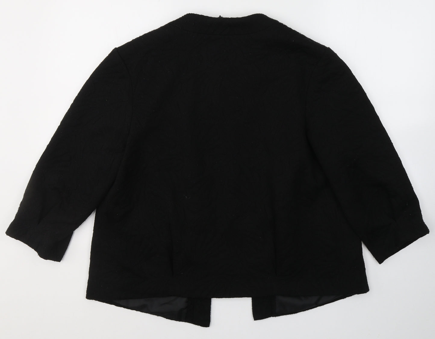 Marks and Spencer Womens Black V-Neck  Polyester Cardigan Jumper Size 14   - Open front