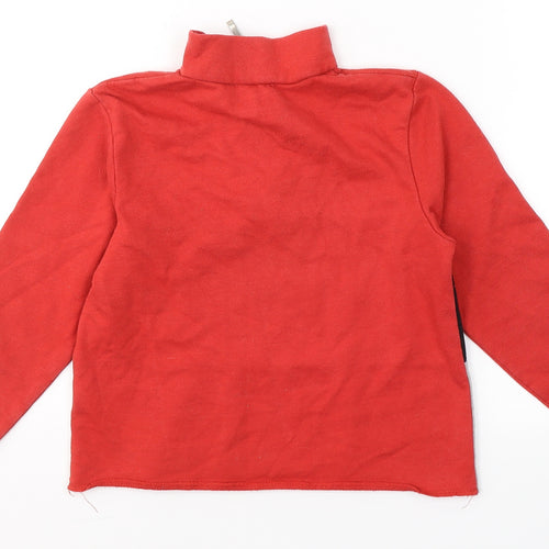 Active Girls Red V-Neck Striped Polyester Pullover Jumper Size 8-9 Years   - New York