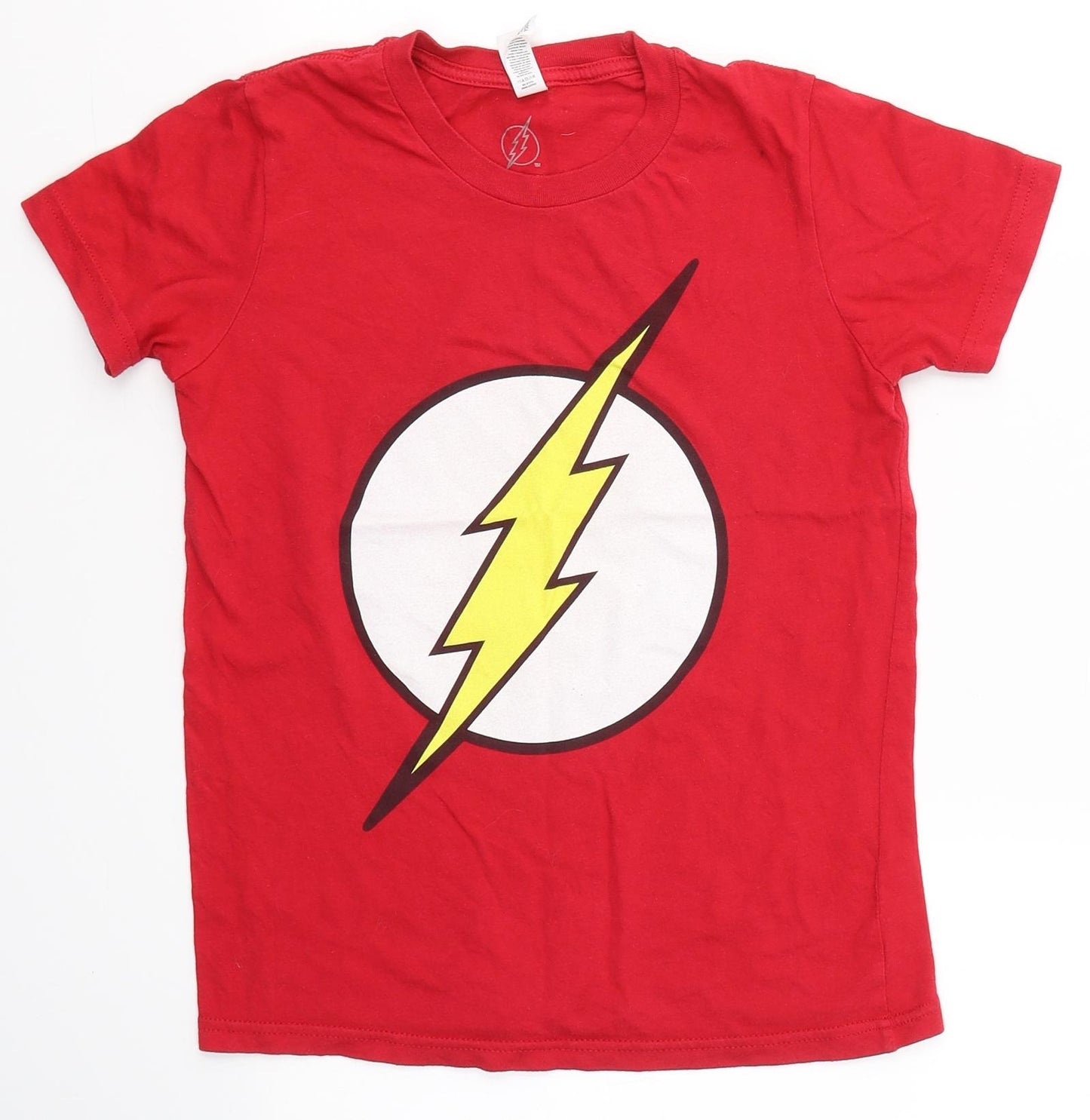Canvas Boys Red  Cotton Basic T-Shirt Size M Round Neck  - Flash