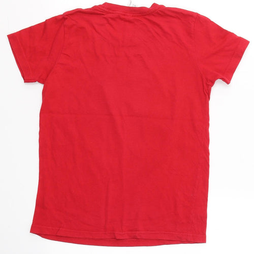 Canvas Boys Red  Cotton Basic T-Shirt Size M Round Neck  - Flash