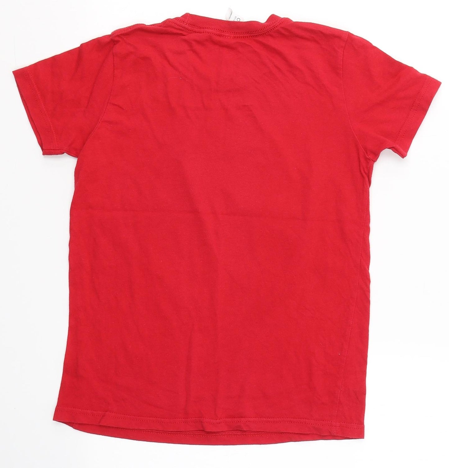 Canvas Boys Red  Cotton Basic T-Shirt Size M Round Neck  - Flash