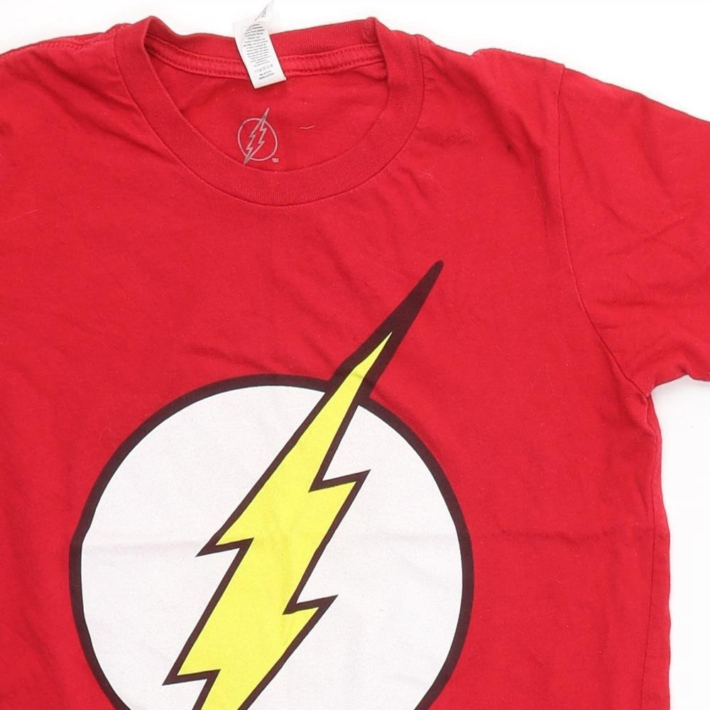 Canvas Boys Red  Cotton Basic T-Shirt Size M Round Neck  - Flash