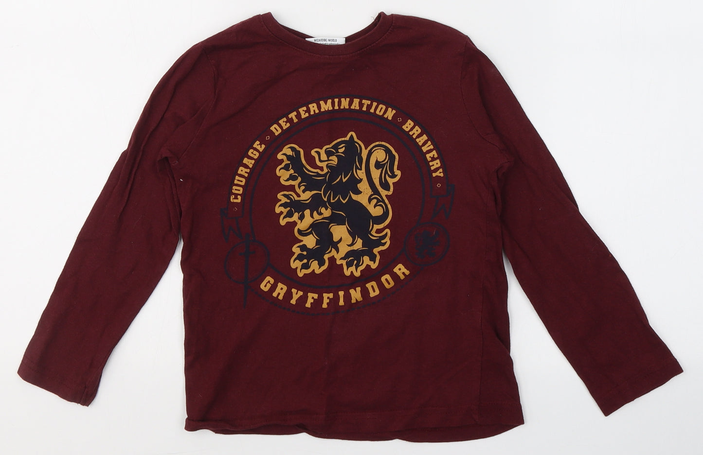 Harry Potter Boys Red Round Neck  Cotton Pullover Jumper Size 6-7 Years   - Gryffindor