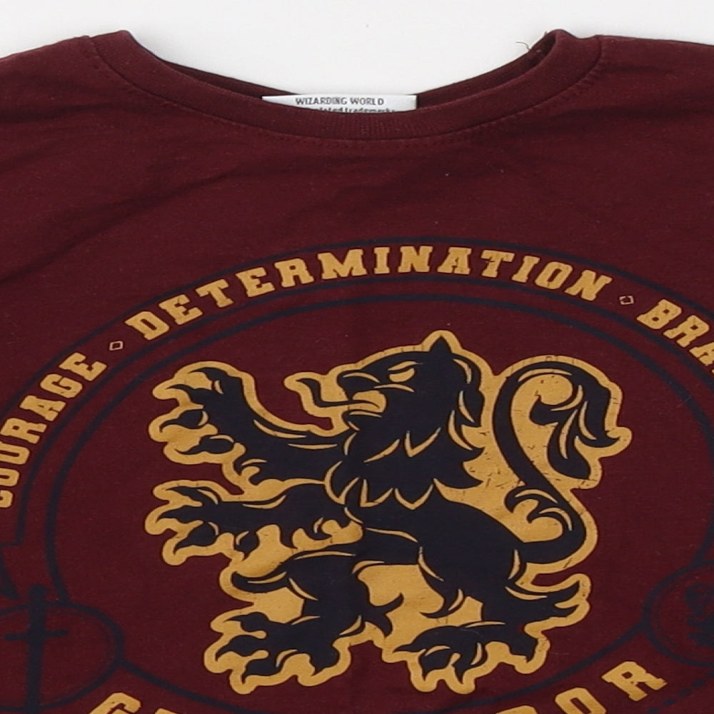 Harry Potter Boys Red Round Neck  Cotton Pullover Jumper Size 6-7 Years   - Gryffindor