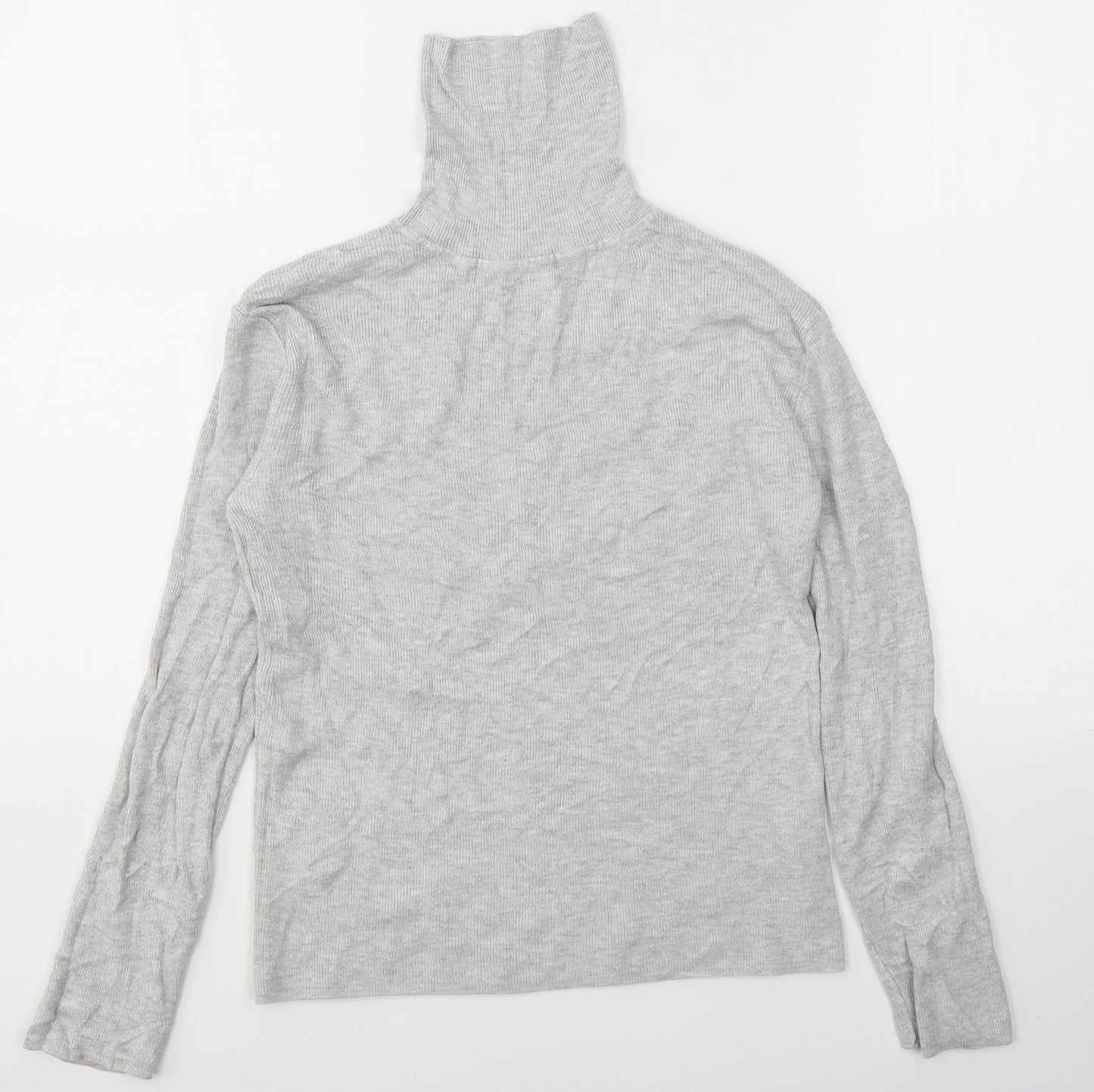 Primark Womens Grey Roll Neck  Viscose Pullover Jumper Size M