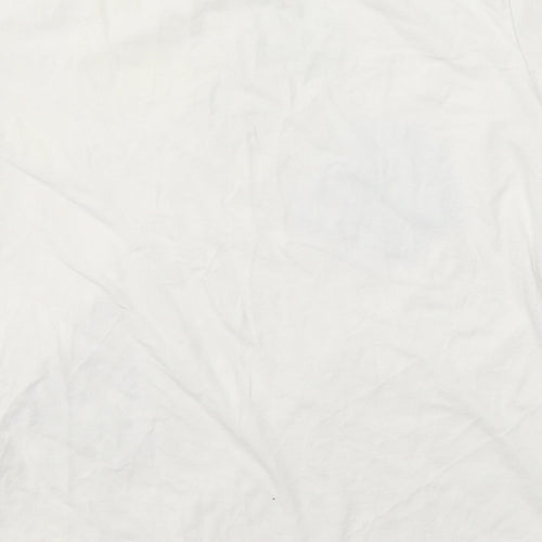 Herbench Trademark Girls White  Cotton Basic T-Shirt Size L Round Neck  - Princes&flowers