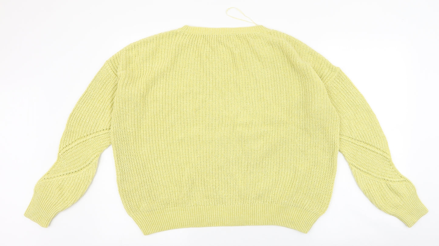 NEXT Womens Green Round Neck  Acrylic Pullover Jumper Size S