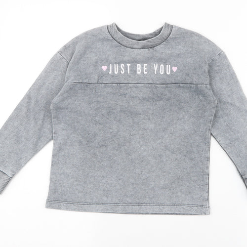 George Girls Grey  Polyester Pullover Sweatshirt Size 5-6 Years  Pullover - Just be you