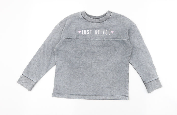 George Girls Grey  Polyester Pullover Sweatshirt Size 5-6 Years  Pullover - Just be you