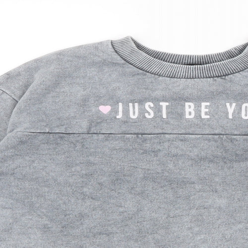 George Girls Grey  Polyester Pullover Sweatshirt Size 5-6 Years  Pullover - Just be you