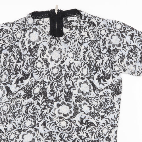 NEXT Womens Multicoloured Paisley Polyester Jersey T-Shirt Size 6 Roll Neck