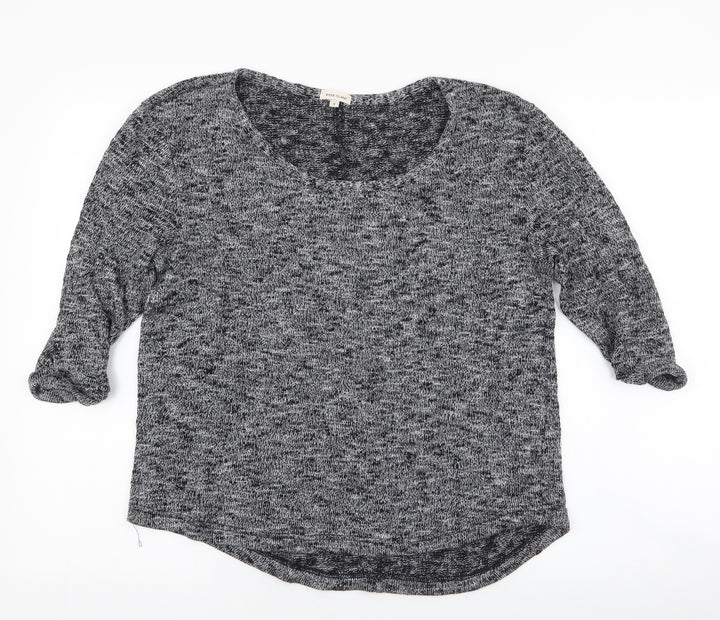 River Island Womens Grey Round Neck  Cotton Pullover Jumper Size 8