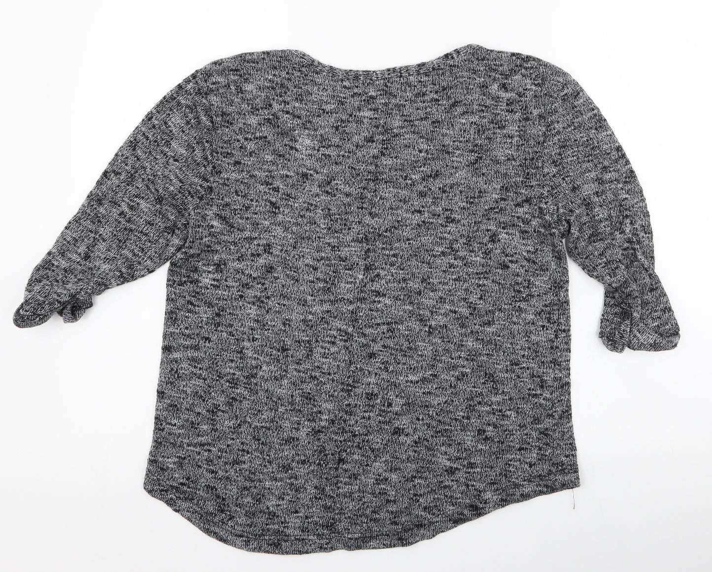 River Island Womens Grey Round Neck  Cotton Pullover Jumper Size 8