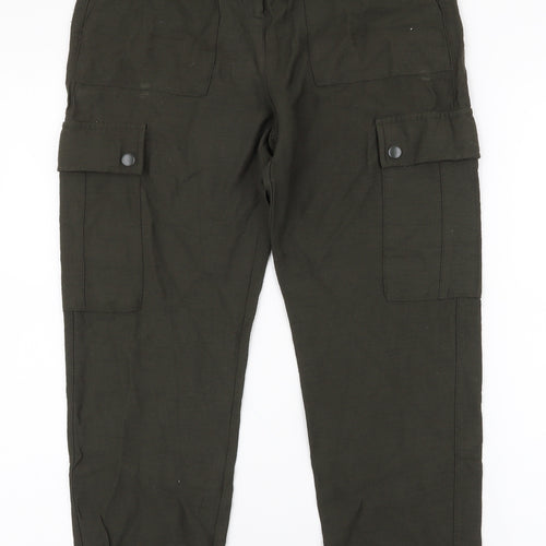 Mint Velvet Womens Green  Viscose Jogger Trousers Size 8 L26 in Regular Zip - Cargo style jogger