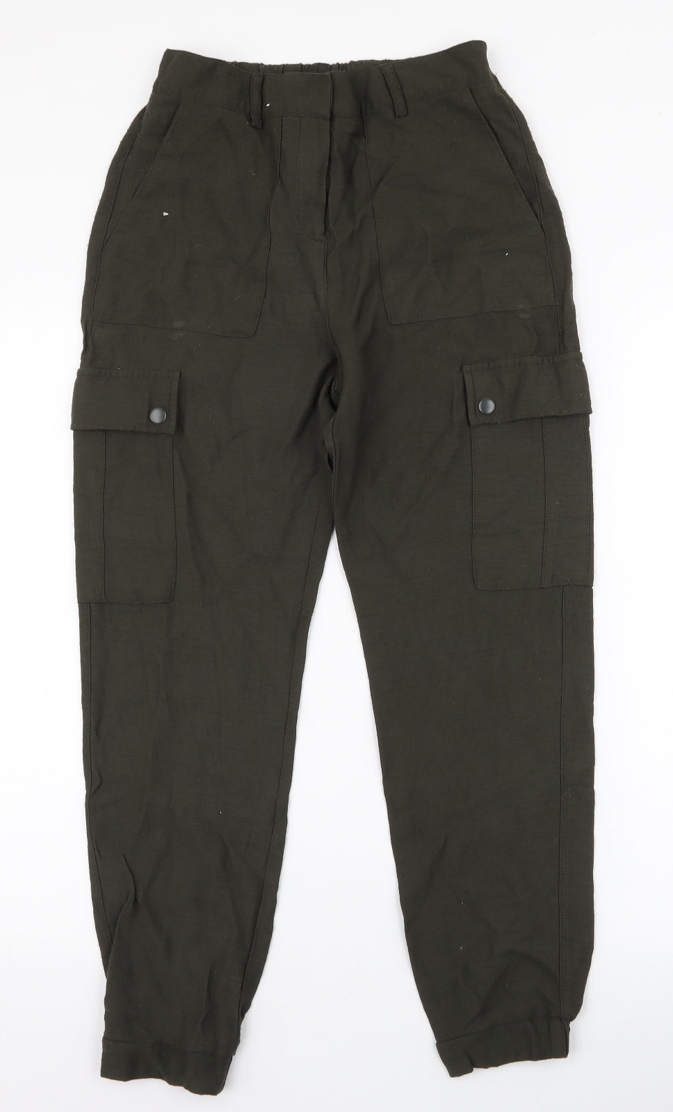 Mint Velvet Womens Green  Viscose Jogger Trousers Size 8 L26 in Regular Zip - Cargo style jogger