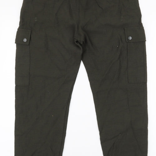 Mint Velvet Womens Green  Viscose Jogger Trousers Size 8 L26 in Regular Zip - Cargo style jogger