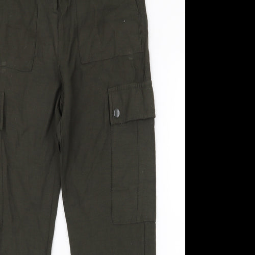 Mint Velvet Womens Green  Viscose Jogger Trousers Size 8 L26 in Regular Zip - Cargo style jogger