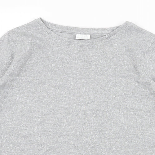F&F Girls Grey Round Neck  Polyester Pullover Jumper Size 11-12 Years  Pullover - chiffon bottom