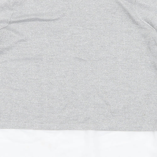 F&F Girls Grey Round Neck  Polyester Pullover Jumper Size 11-12 Years  Pullover - chiffon bottom