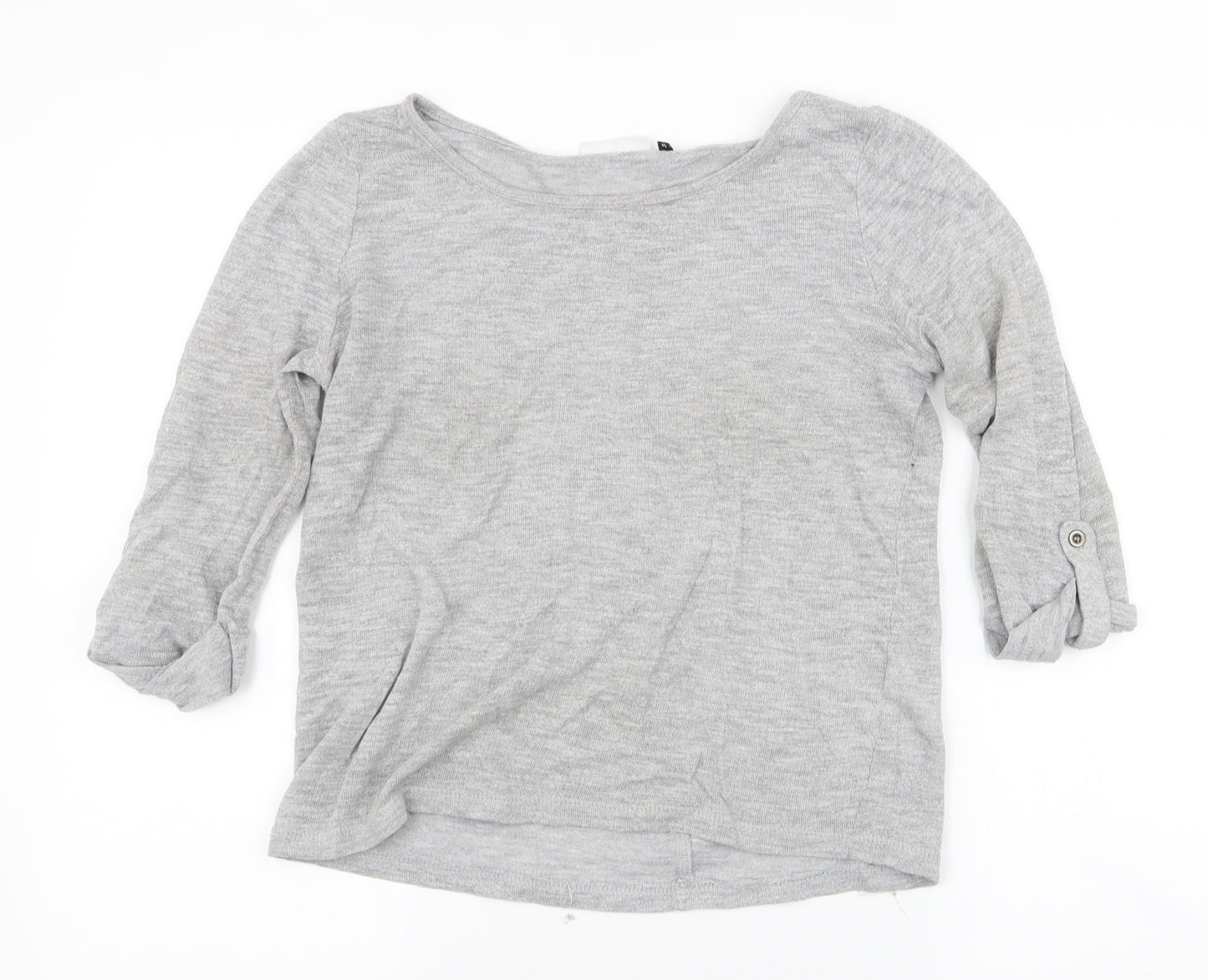 Only Womens Grey Round Neck  Cotton Pullover Jumper Size S