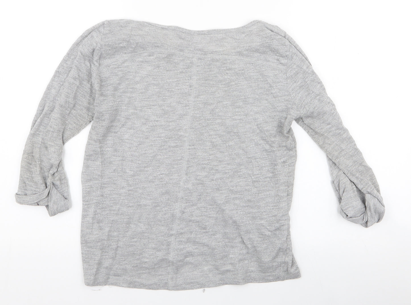 Only Womens Grey Round Neck  Cotton Pullover Jumper Size S