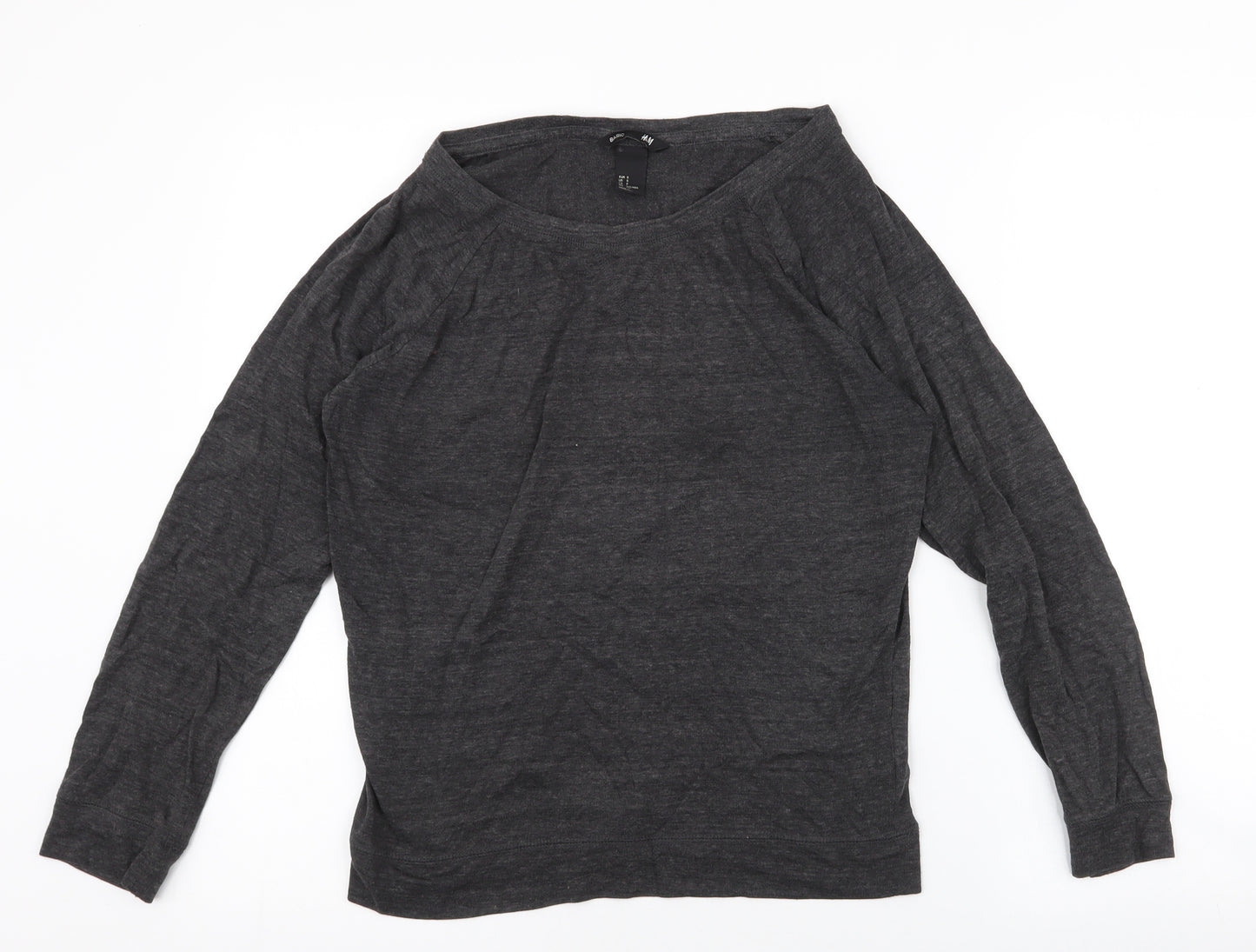 H&M Womens Grey  Polyester Pullover Sweatshirt Size S  Pullover