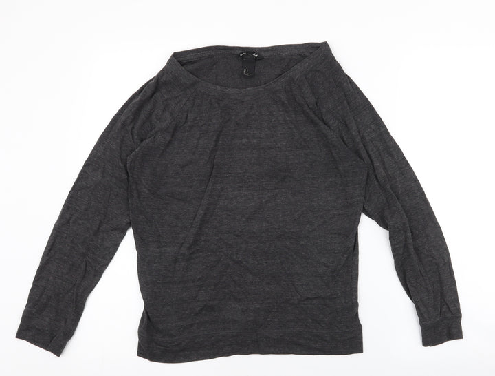 H&M Womens Grey  Polyester Pullover Sweatshirt Size S  Pullover