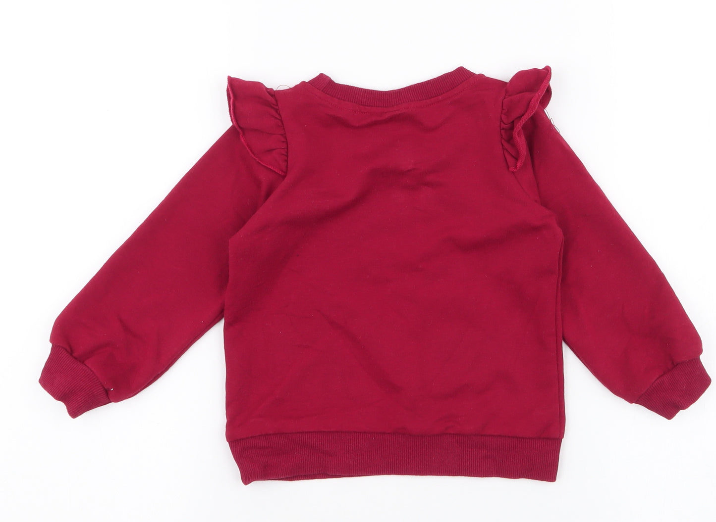 SheIn Girls Red  Polyester Pullover Sweatshirt Size 3 Years  Pullover - little miss sassy pants