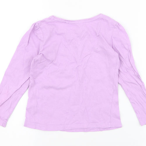 Favourites Girls Purple  Cotton Jersey T-Shirt Size 4 Years Round Neck Pullover - glitter chaser