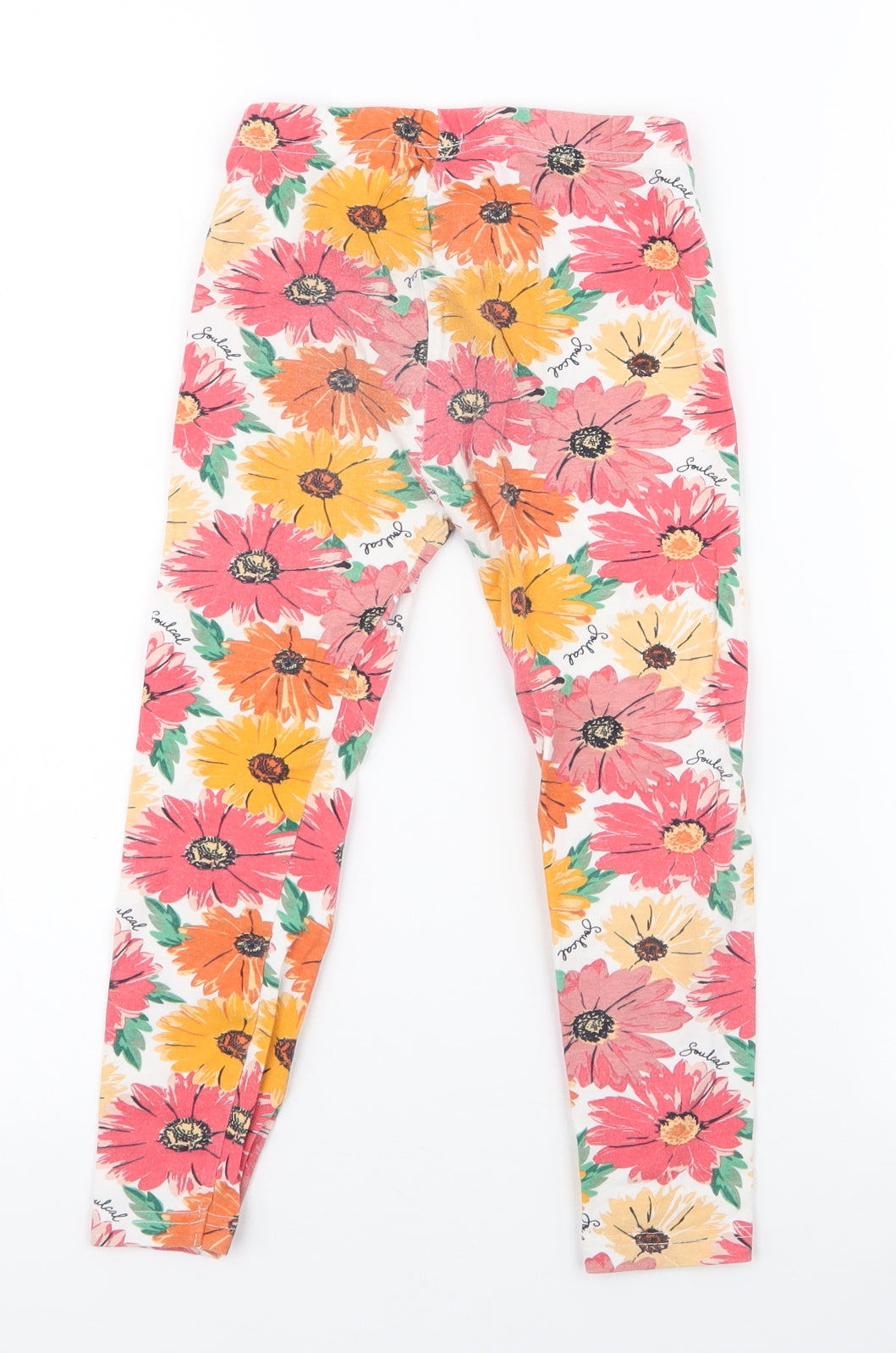 SoulCal&Co Girls Multicoloured Floral Cotton Jogger Trousers Size 5-6 Years  Regular Pullover