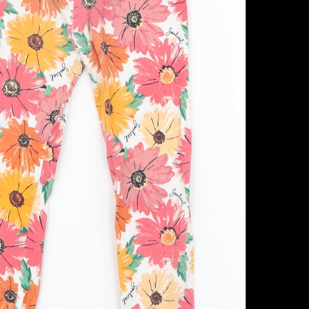 SoulCal&Co Girls Multicoloured Floral Cotton Jogger Trousers Size 5-6 Years  Regular Pullover