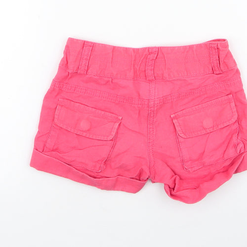 NEXT Girls Pink  Linen Bermuda Shorts Size 4 Years  Regular Zip