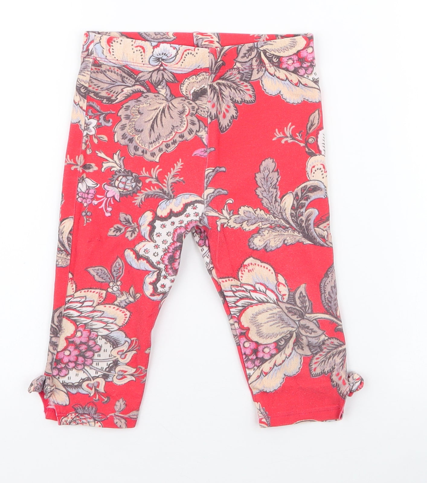 NEXT Girls Multicoloured Floral Cotton Jogger Trousers Size 4-5 Years  Regular Pullover - cropped leggings