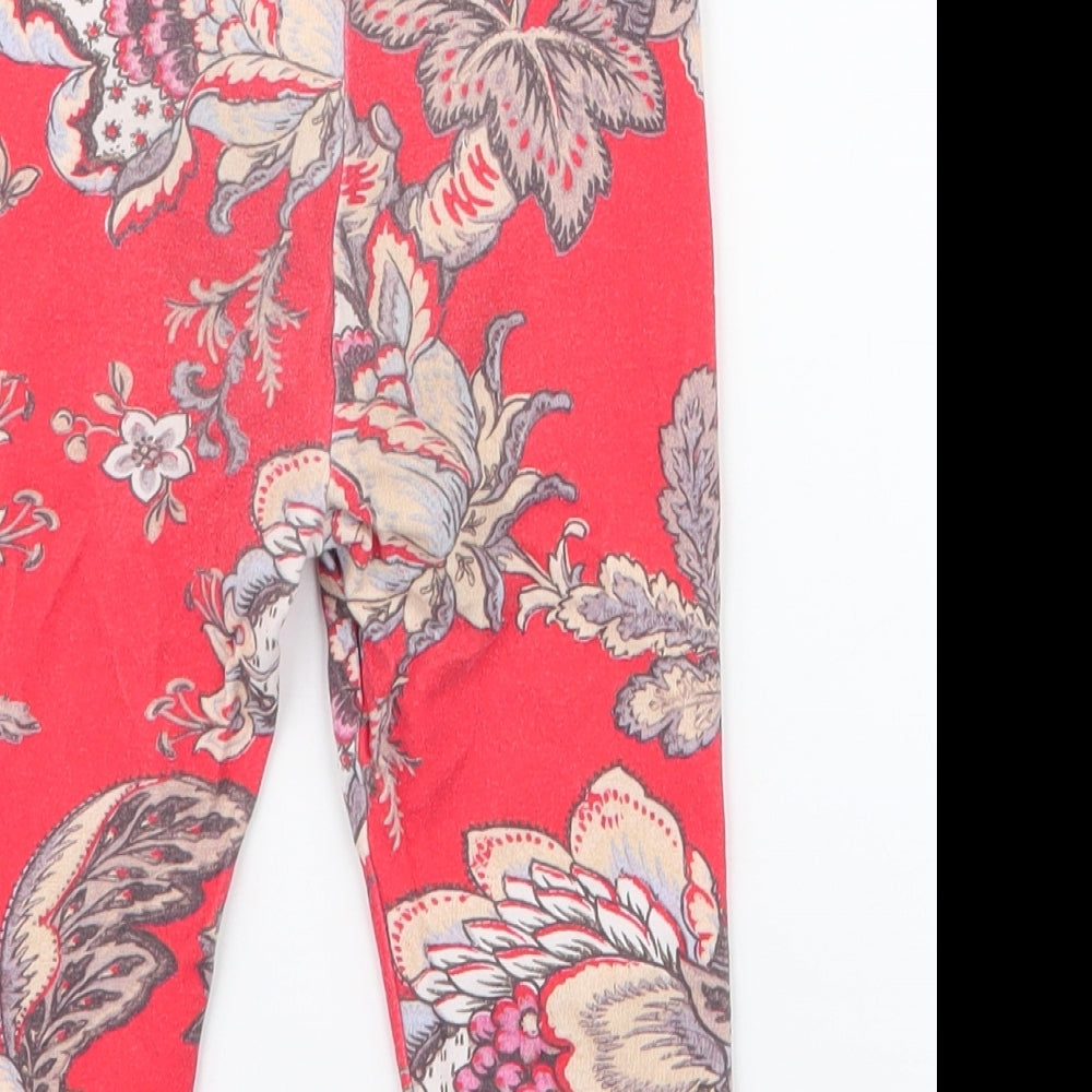 NEXT Girls Multicoloured Floral Cotton Jogger Trousers Size 4-5 Years  Regular Pullover - cropped leggings