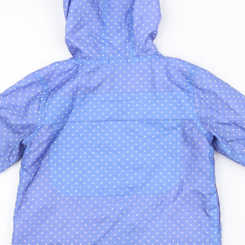 TU Girls Blue Polka Dot  Anorak Jacket Size 18-24 Months   Zip