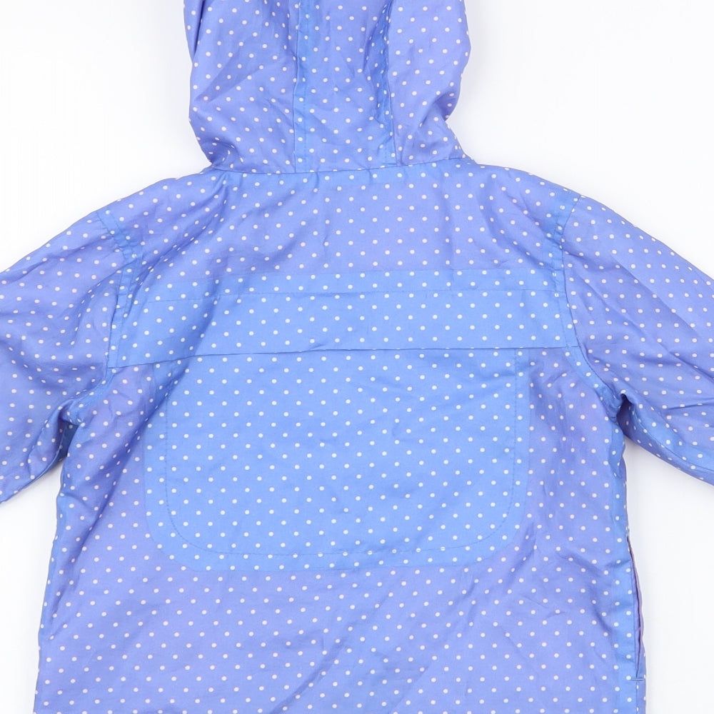 TU Girls Blue Polka Dot  Anorak Jacket Size 18-24 Months   Zip