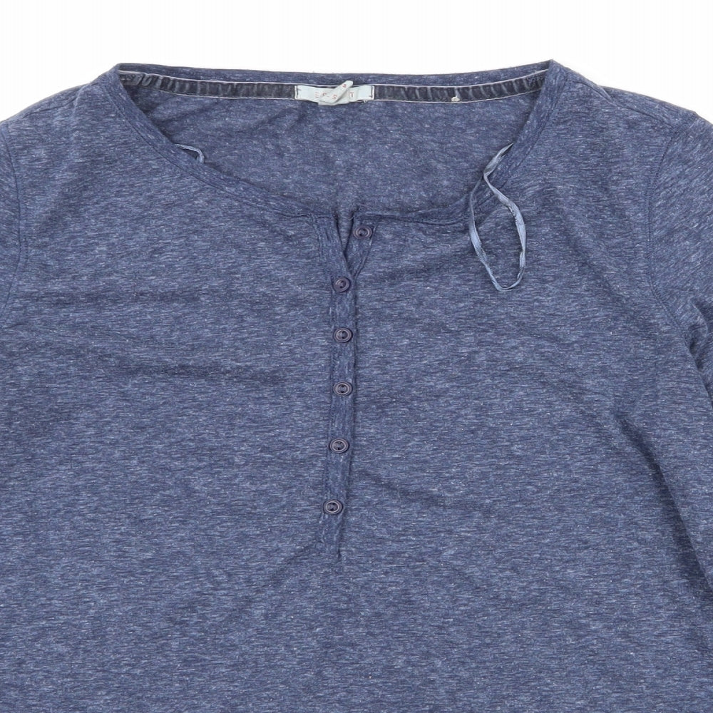 Espirit Womens Blue  Polyester Jersey T-Shirt Size S Round Neck