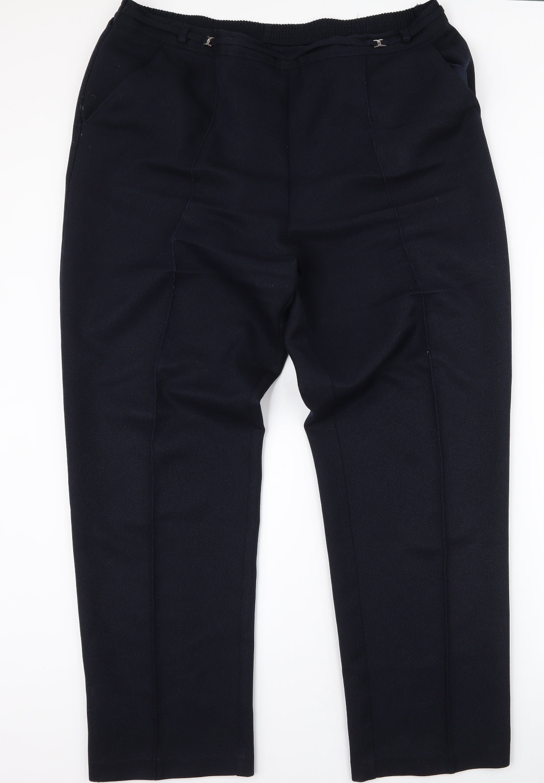 Marks and Spencer Womens Blue  Polyester Trousers  Size 18 L28.5 in Regular