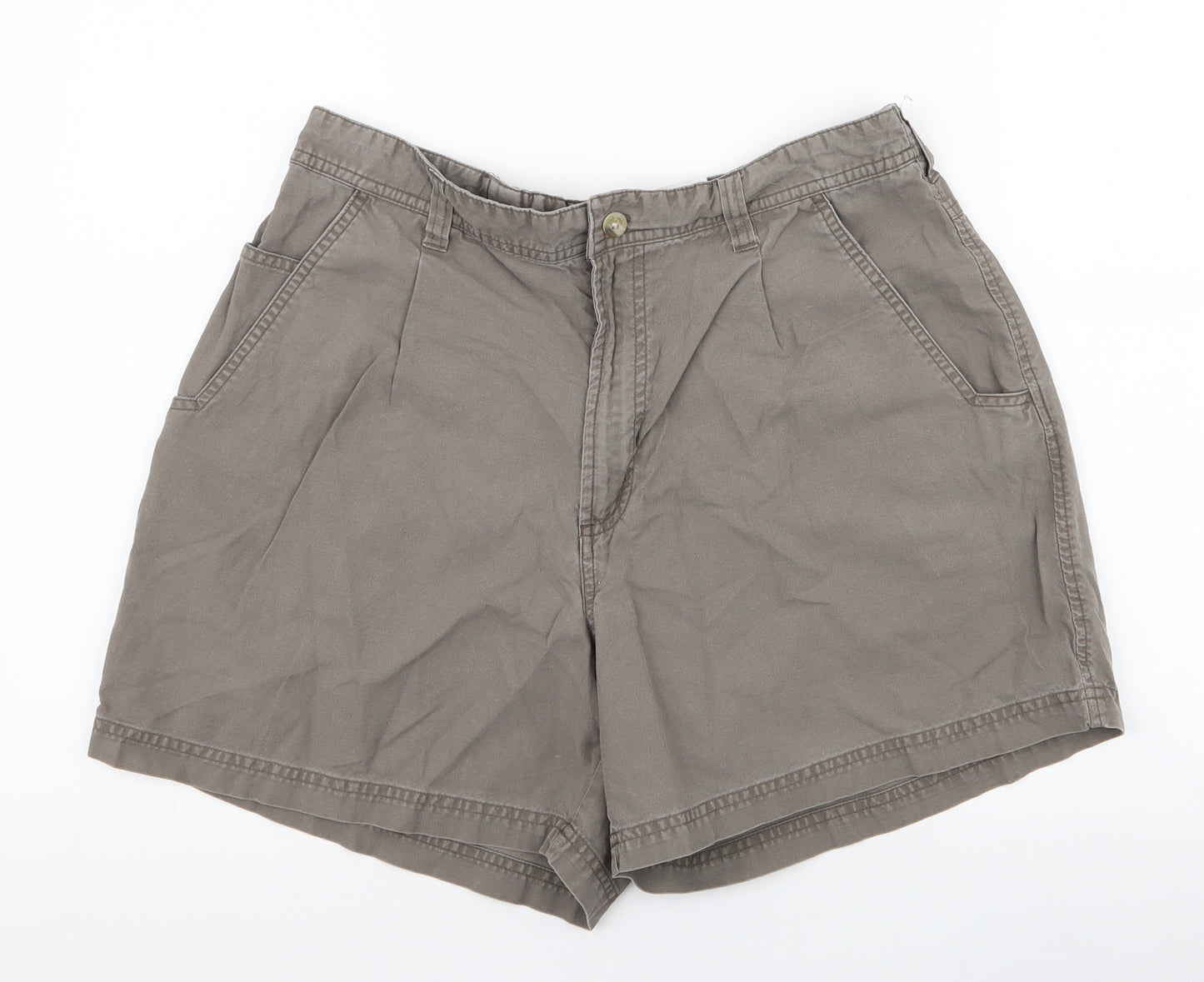Columbia Womens Brown  Polyester Cargo Shorts Size 14  Regular Zip