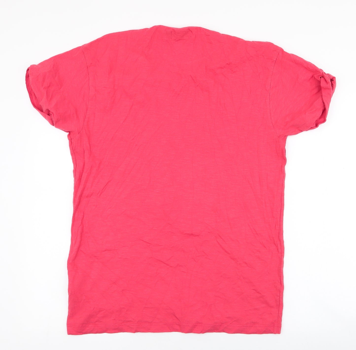 Topman Mens Orange  Cotton  T-Shirt Size L Round Neck