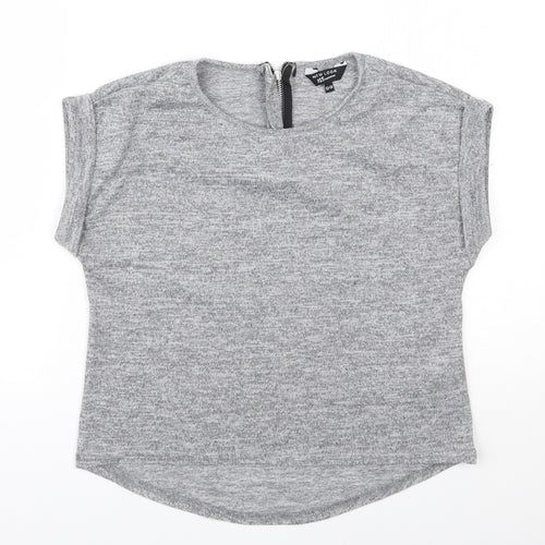 New Look 915 Generation Girls Grey  Polyester Basic Casual Size 12-13 Years Round Neck Zip